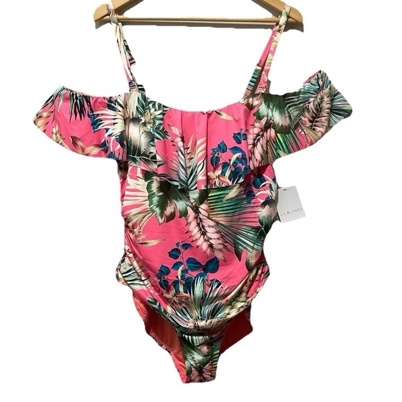 La Blanca Floral One-Piece Swimsuit Women’s 20W Pink Coral NWT - Picture 2 of 7